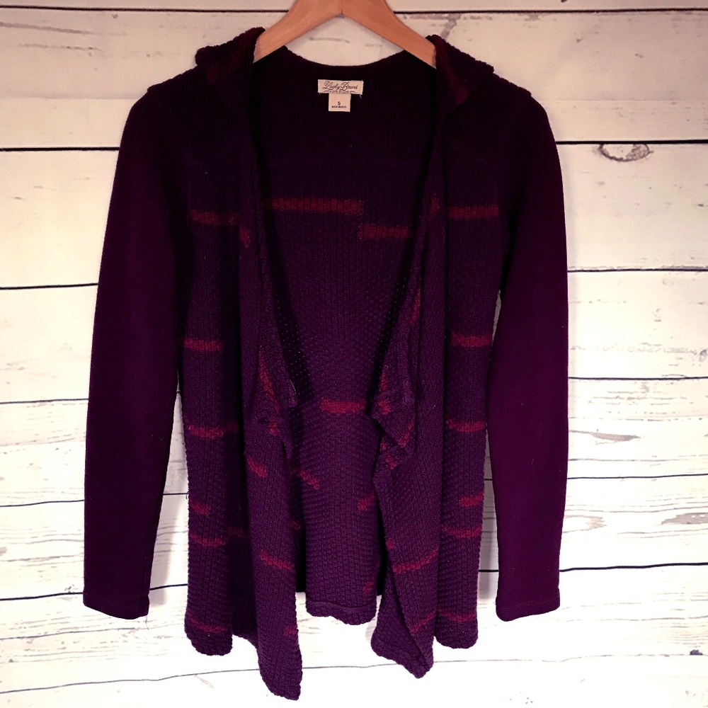 Lucky Brand Hooded Cardigan Sweater Open Front S